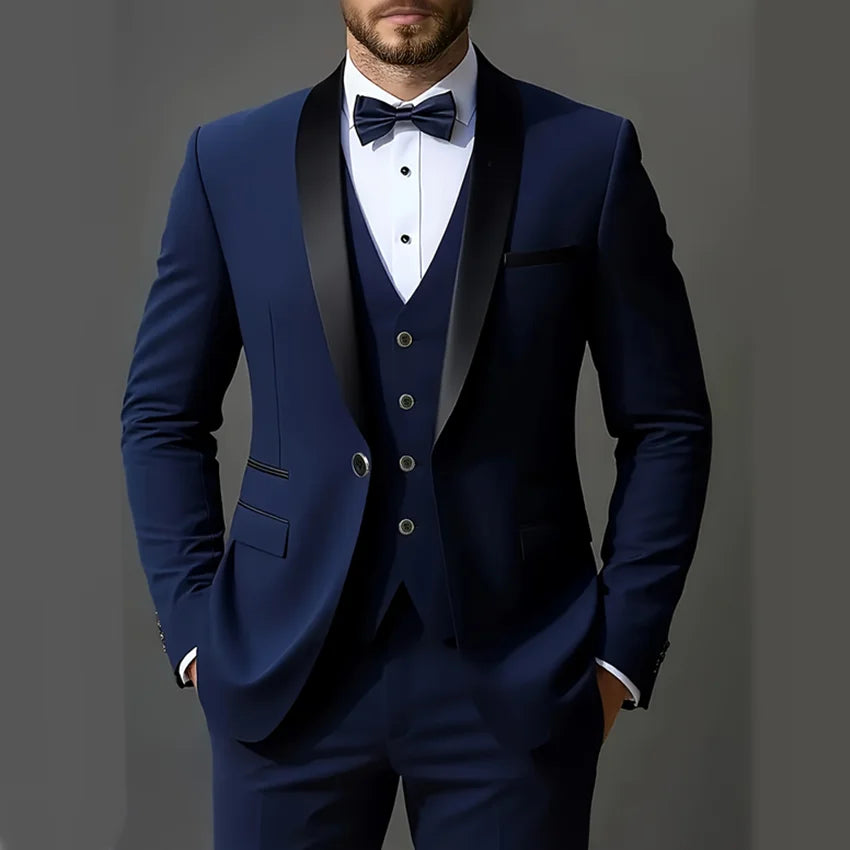 Ensemble de costume 3 pièces pour hommes, veste + gilet + pantalon, à la mode de haute qualité, adapté aux mariages, fêtes et Occasions formelles