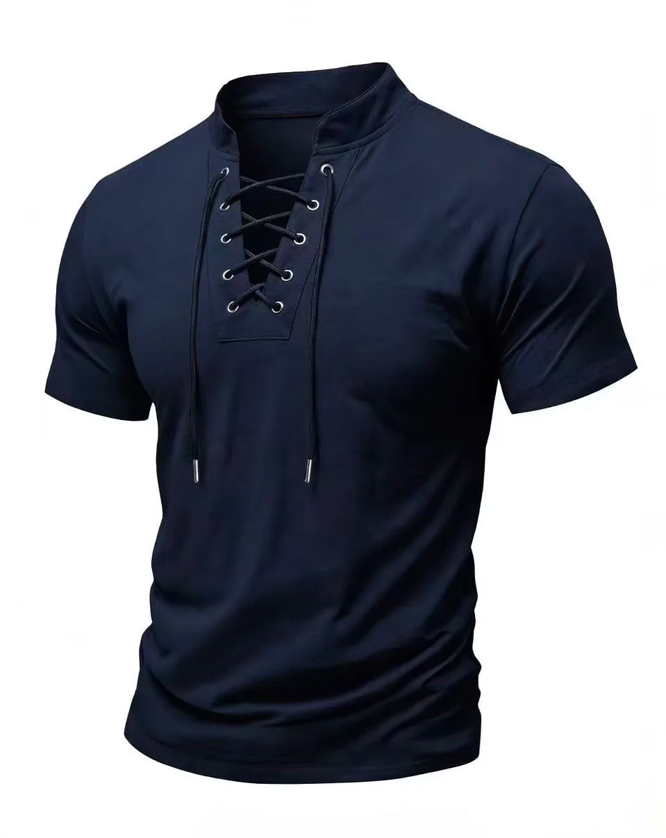 Chemise à manches courtes pour homme, nouvelle collection été, confortable, style rétro européen et américain, décontractée au quotidien, inspiration Renaissance, Pirate, Viking, Médiévale