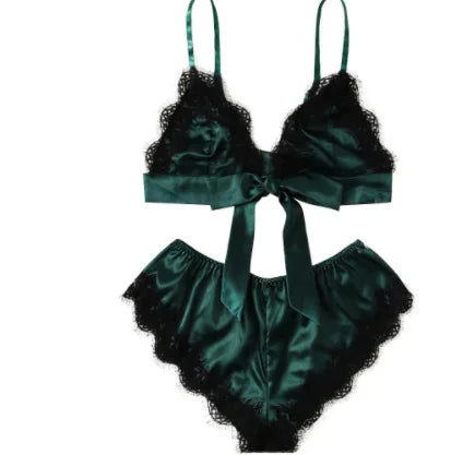 Pyjama Sexy pour femmes, chemises de nuit, Lingerie, short, 4 pièces, Camisole en dentelle, ensemble pyjama, Robe de maison, vêtements de loisirs