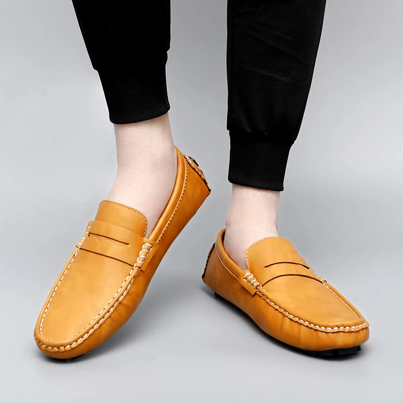 Mocassins souples décontractés de luxe pour hommes, chaussures de conduite, chaussures d'affaires, automne, hiver, haute qualité, nouveauté, 2024