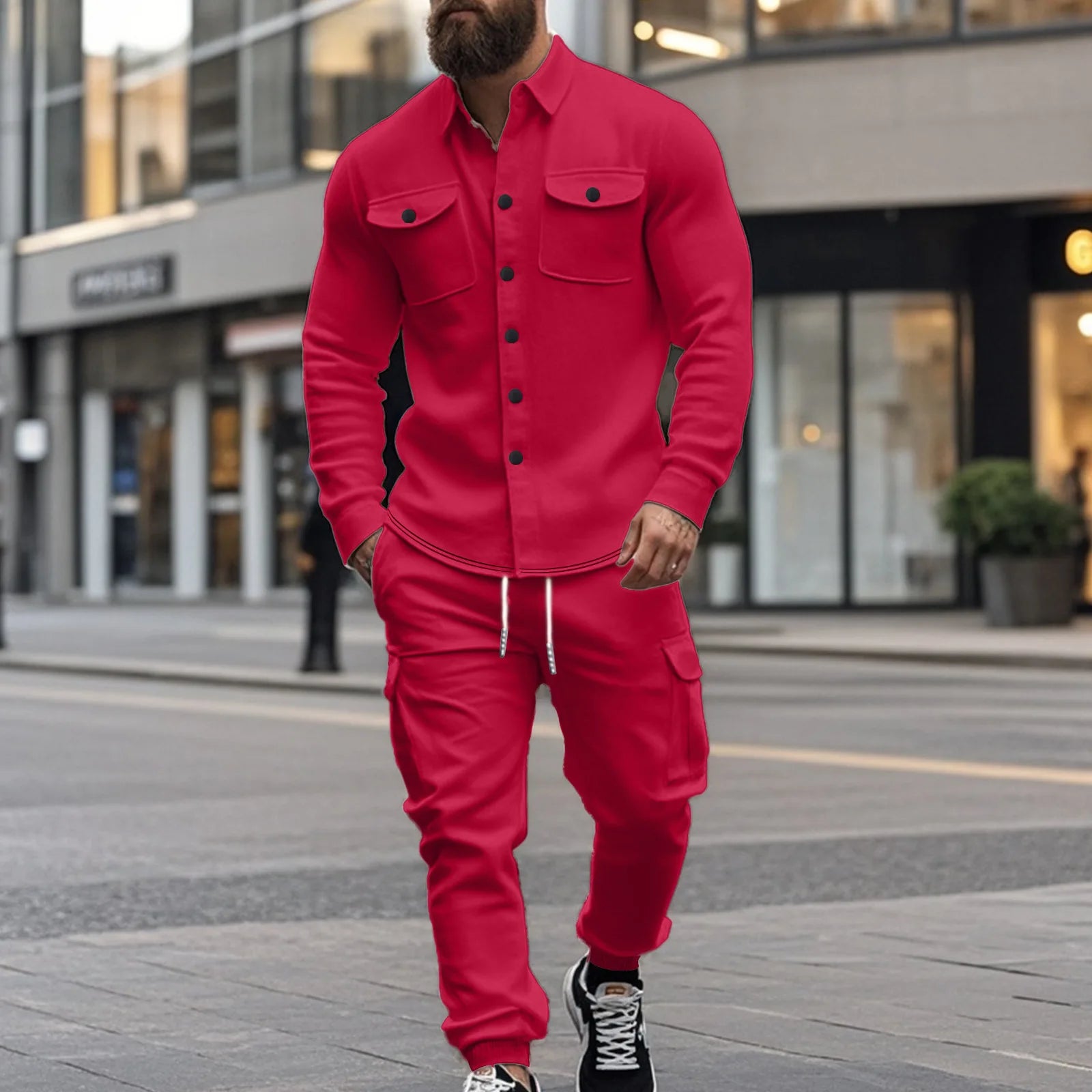 Ensemble de veste à revers de chasse tactique en polaire pour hommes, lourd américain, ample et chaud, ensemble deux pièces