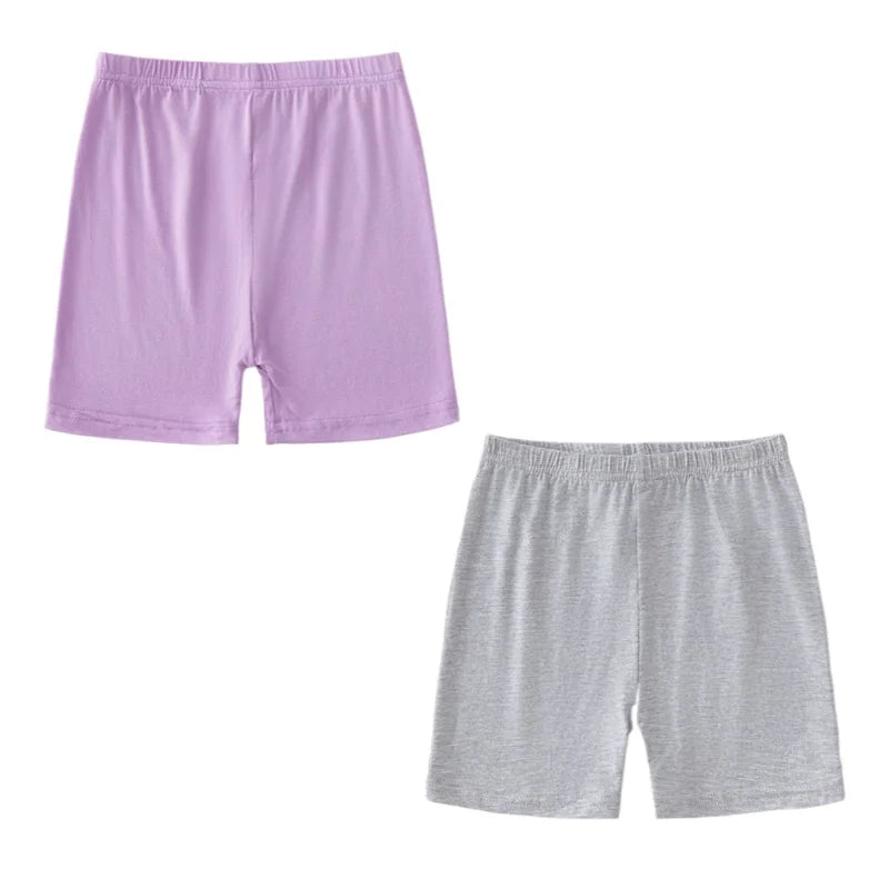 Leggings d'été pour enfants, 2 pièces, shorts de sécurité en coton pour filles, shorts de plage de couleur unie, adaptés aux enfants âgés de 2 à 12 ans