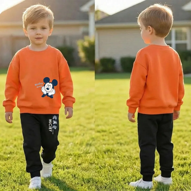 Nouveauté Printemps 2026 : Ensembles de survêtements pour enfants – Pull à col rond et pantalon long pour garçons, ensemble deux pièces fin et respirant pour le sport