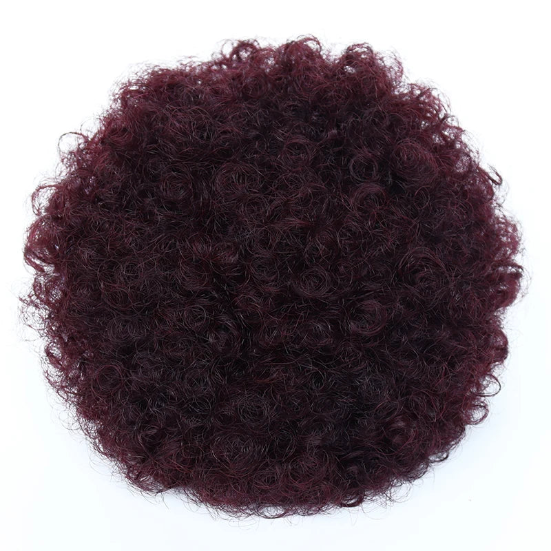 Afro bouffée cordon queue de cheval cheveux humains brésilien crépus bouclés cordon queue de cheval Afro bouffée Chignon Chignon accessoires