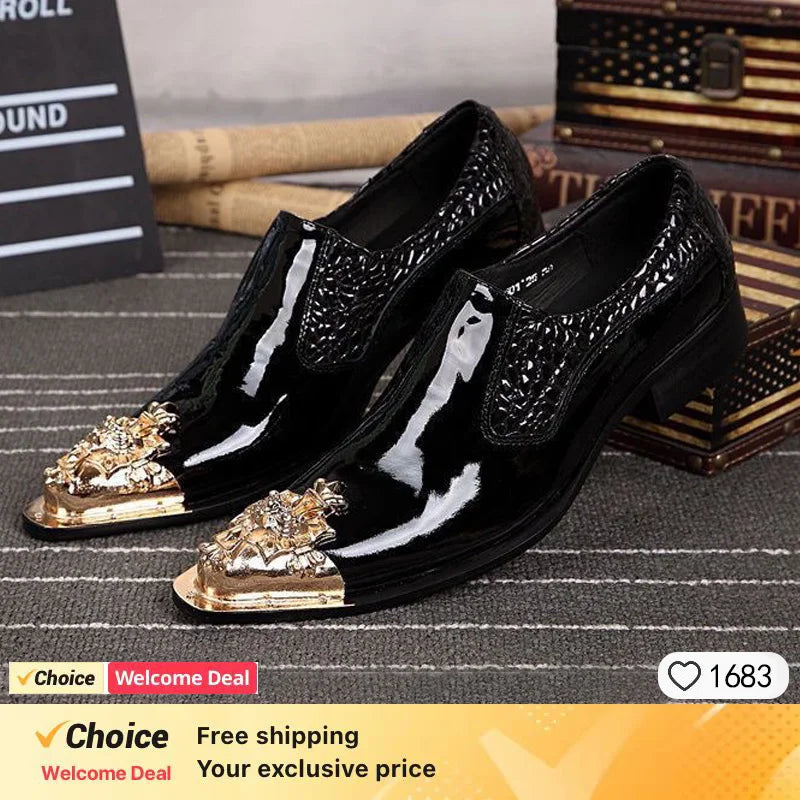 Chaussures de luxe pour hommes designer comme motif serpent chaussures habillées homme Gentleman Slip On Oxfords chaussures en cuir véritable pour hommes mode
