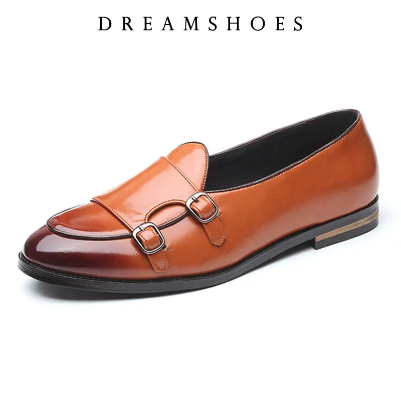 2025 mocassins hommes chaussures en cuir à semelles épaisses Style britannique noir chaussures d'affaires formelles mode luxe chaussures décontractées à enfiler