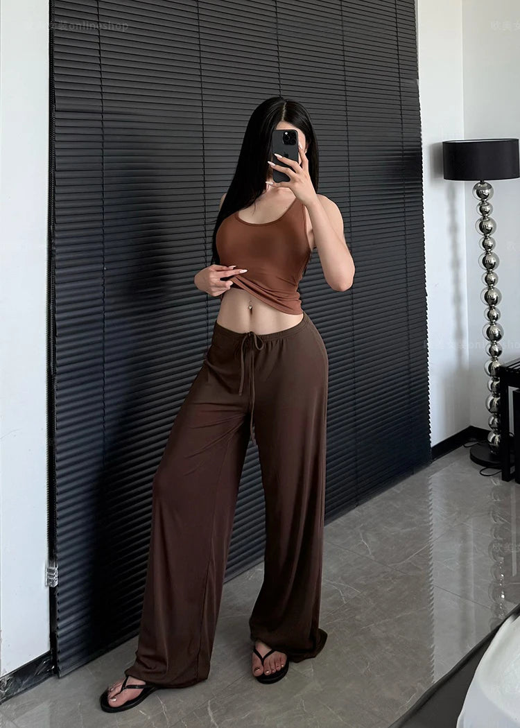 Ctenkevet-pantalon de Yoga taille haute à jambes larges pour femmes, bas de survêtement décontracté pour femmes, pantalon de survêtement Baggy droit pour l'extérieur, automne