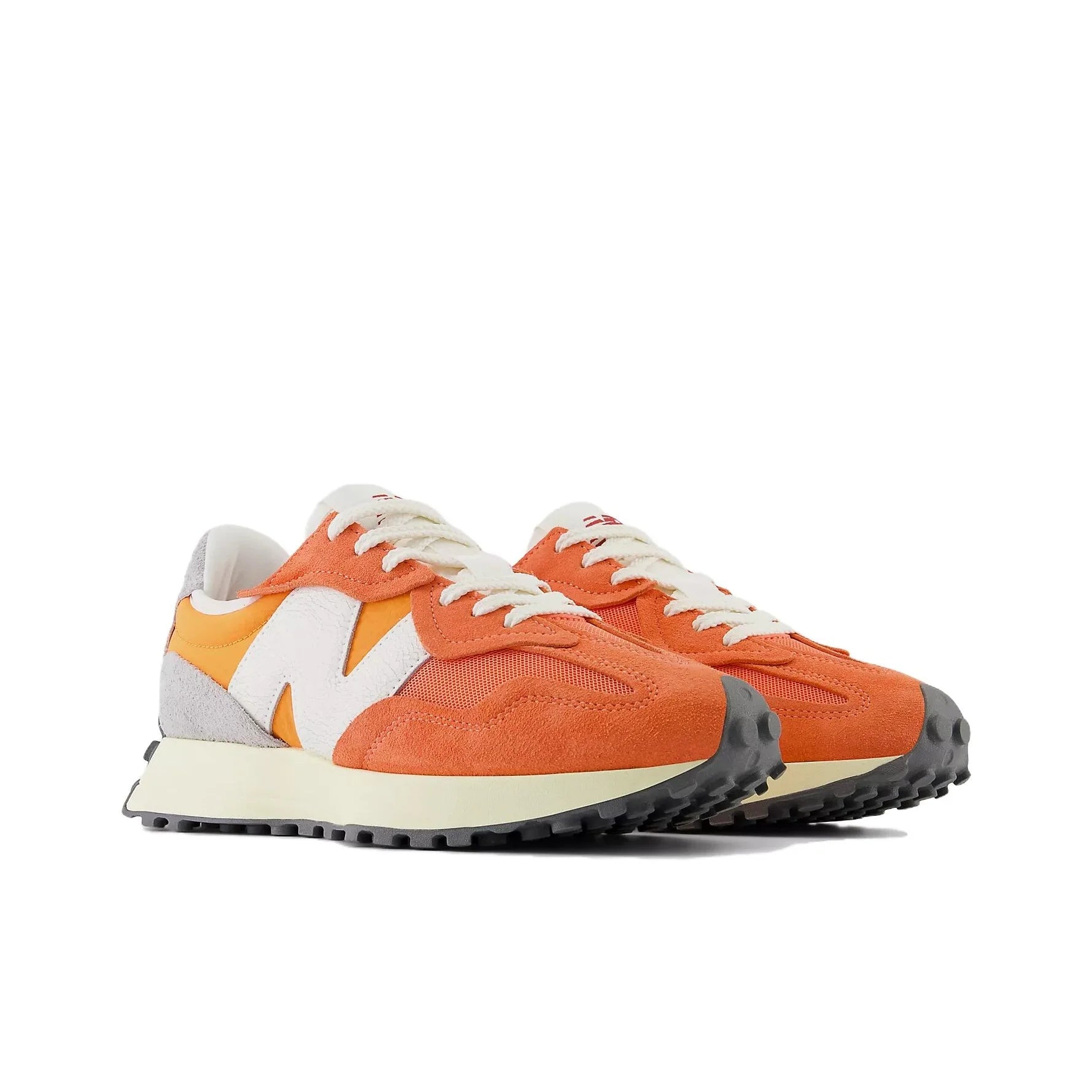 New Balance NB 327 Mesh Low top Casual City Commuting Running Shoes Unisex Orange Blanc