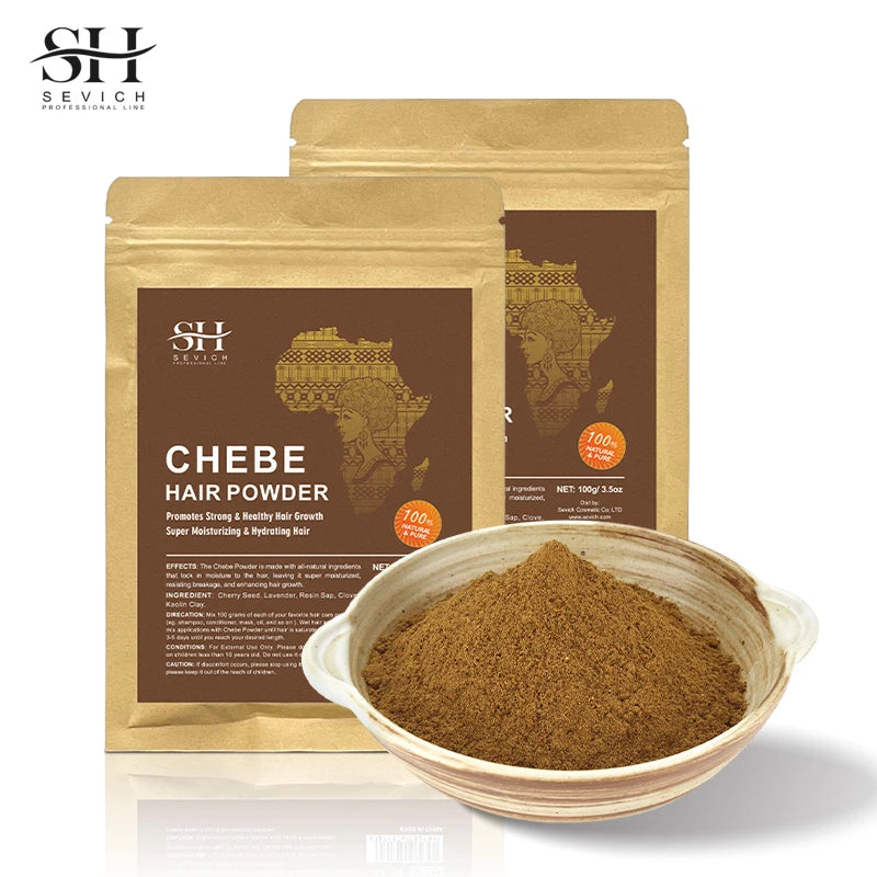 Poudre de Chebe 100% naturelle, ingrédients naturels, favorise les cheveux, renforce et épaissit, Anti-perte de cheveux, traitement de repousse des cheveux