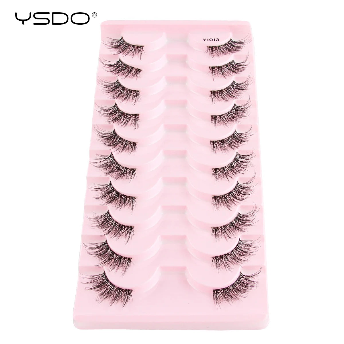 YSDO-Demi cils de chat doux, bande claire naturelle, faux cils, contaminants naturels, py, faux cils de vison 3D, outils de maquillage, 5/10 paires