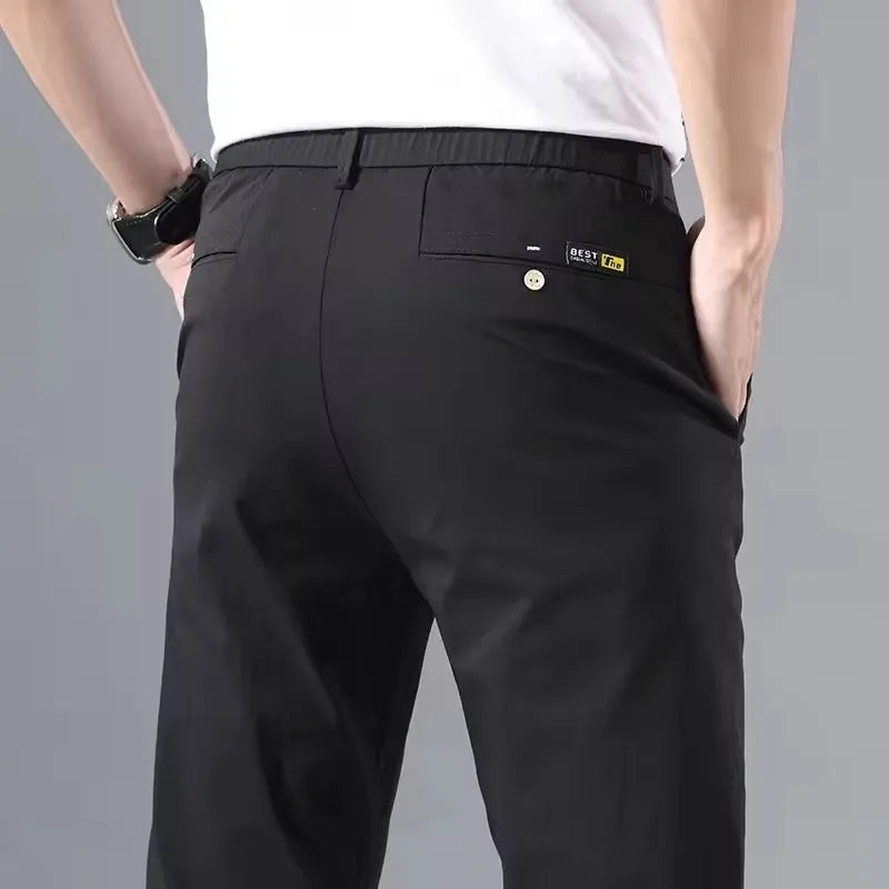 2025 printemps automne mince mince hommes pantalons décontractés classique affaires coton Stretch Golf pantalon mode coréenne mâle vêtements pantalons