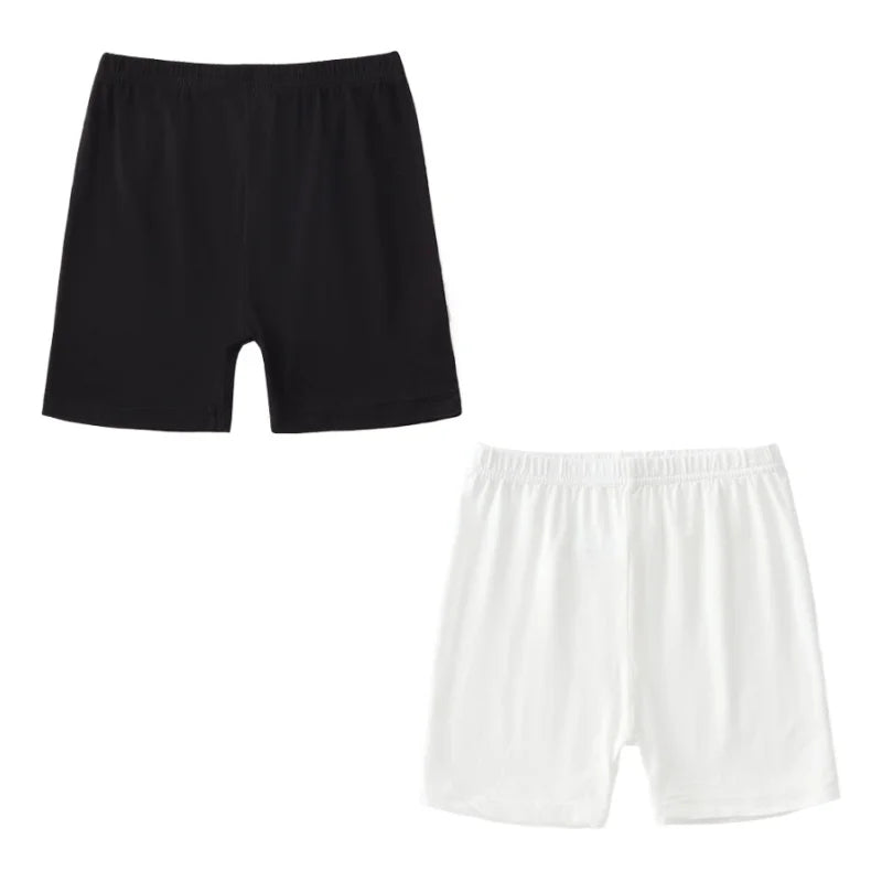 Leggings d'été pour enfants, 2 pièces, shorts de sécurité en coton pour filles, shorts de plage de couleur unie, adaptés aux enfants âgés de 2 à 12 ans
