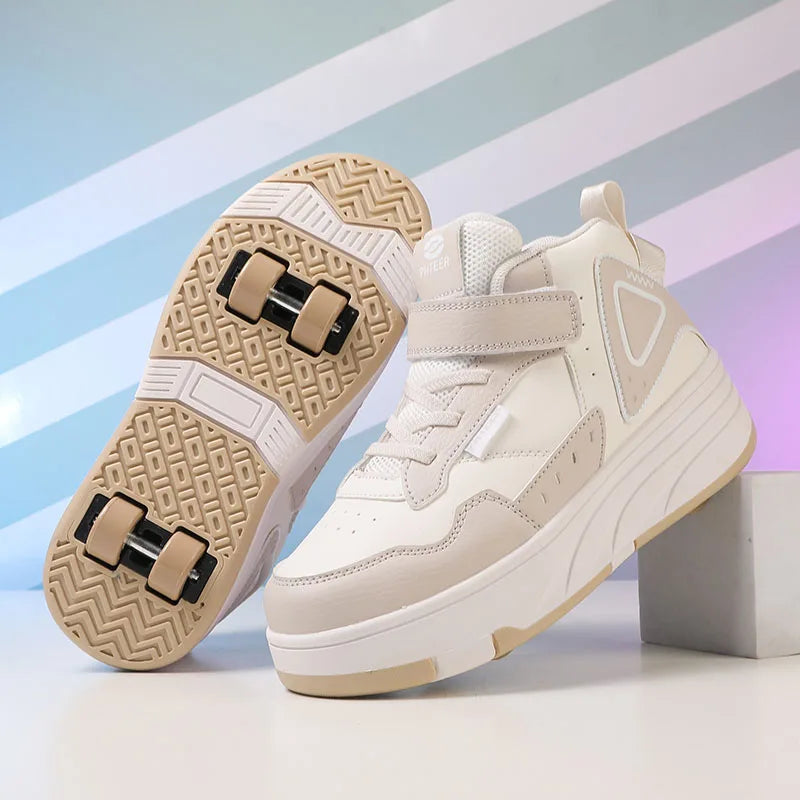 Chaussures de patins à roulettes pour enfants, baskets d'automne à 4 roues, mode sport décontractée, jouet, cadeau d'anniversaire, jeux pour garçons et filles