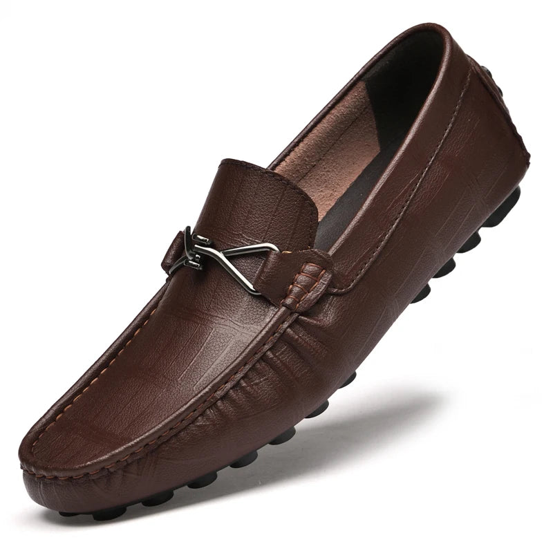 Mocassins souples en cuir véritable pour hommes, chaussures plates confortables, mocassins de conduite, grande taille 36-47, haute qualité, marque de mode, luxe