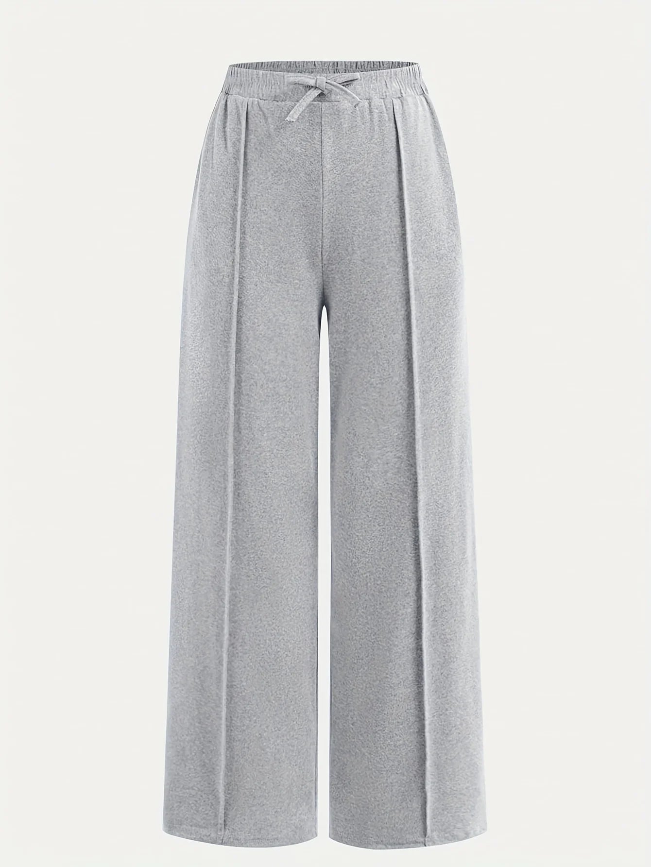 Ensemble décontracté à manches courtes pour filles : tenue d'été pour filles, t-shirt décontracté à col rond de couleur unie avec boutons décoratifs et pantalon ample à jambes droites, ensemble 2 pièces adapté aux