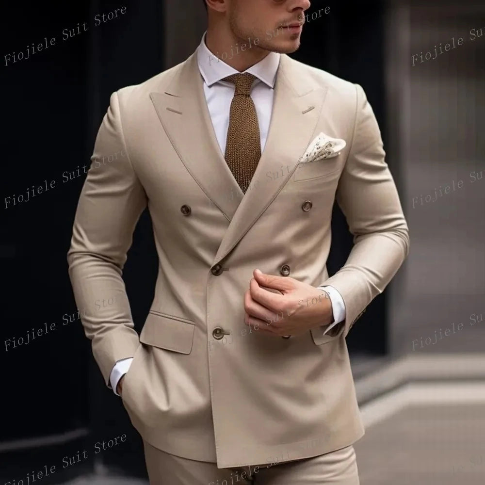 Vert armée hommes affaires Occasion formelle Tuxedos marié Groomsman fête de mariage bal mâle costume 2 pièces ensemble Blazer pantalon
