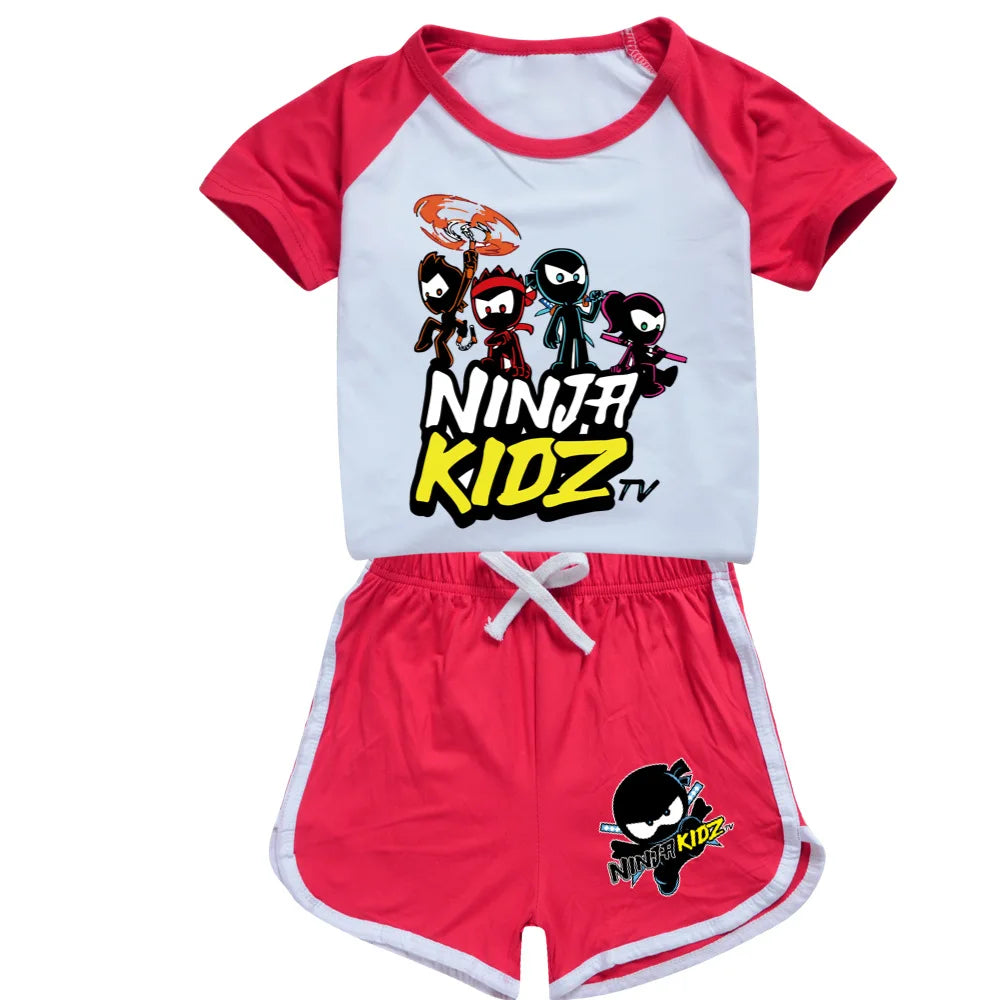 Ninja Kidz enfants vêtements coton Sport survêtements T-shirts sweat costume dessin animé motif ensemble adolescent bébé garçons filles vêtements