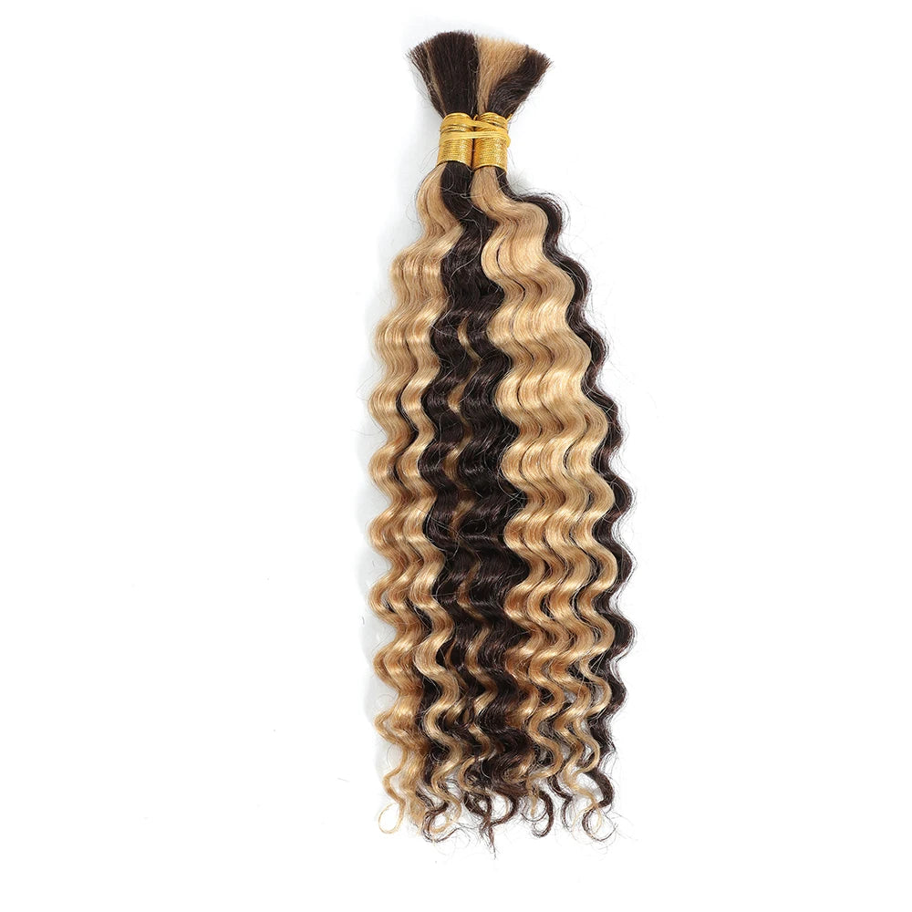 Tressage humain cheveux vague profonde en vrac cheveux humains 100g sans trame cheveux humains paquets Micro humain tressage cheveux pour Boho tresses