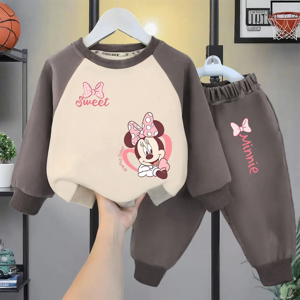 Printemps/automne bébé filles sweat-shirt décontracté ensembles enfants col rond épissé sweat à capuche et manches longues et pantalon 2 pièces enfants ensemble de pantalons de survêtement