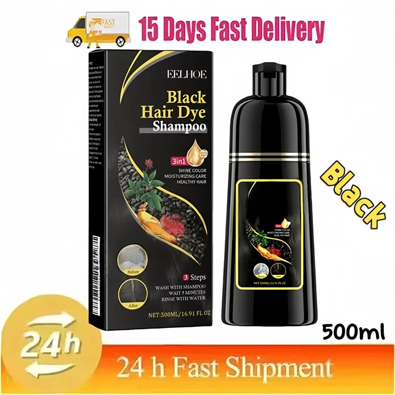 Shampoing de teinture capillaire 3 en 1 pour cheveux gris, crème de soin capillaire nourrissante de sécurité à base de plantes naturelles pour femmes et hommes