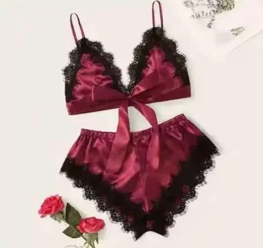 Pyjama Sexy pour femmes, chemises de nuit, Lingerie, short, 4 pièces, Camisole en dentelle, ensemble pyjama, Robe de maison, vêtements de loisirs