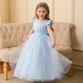Robe de princesse d'été en tulle à fleurs pour fille, dos nu, avec nœud, pour anniversaire, mariage, piano, fête, ou tenue de cérémonie pour bébé fille