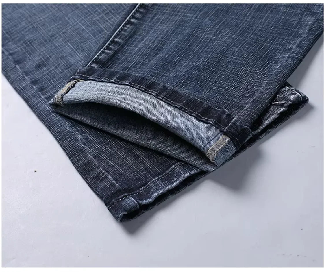 Wthinlee nouveaux hommes d'affaires jean polaire décontracté droit Stretch mode classique bleu noir travail Denim pantalon mâle vêtements