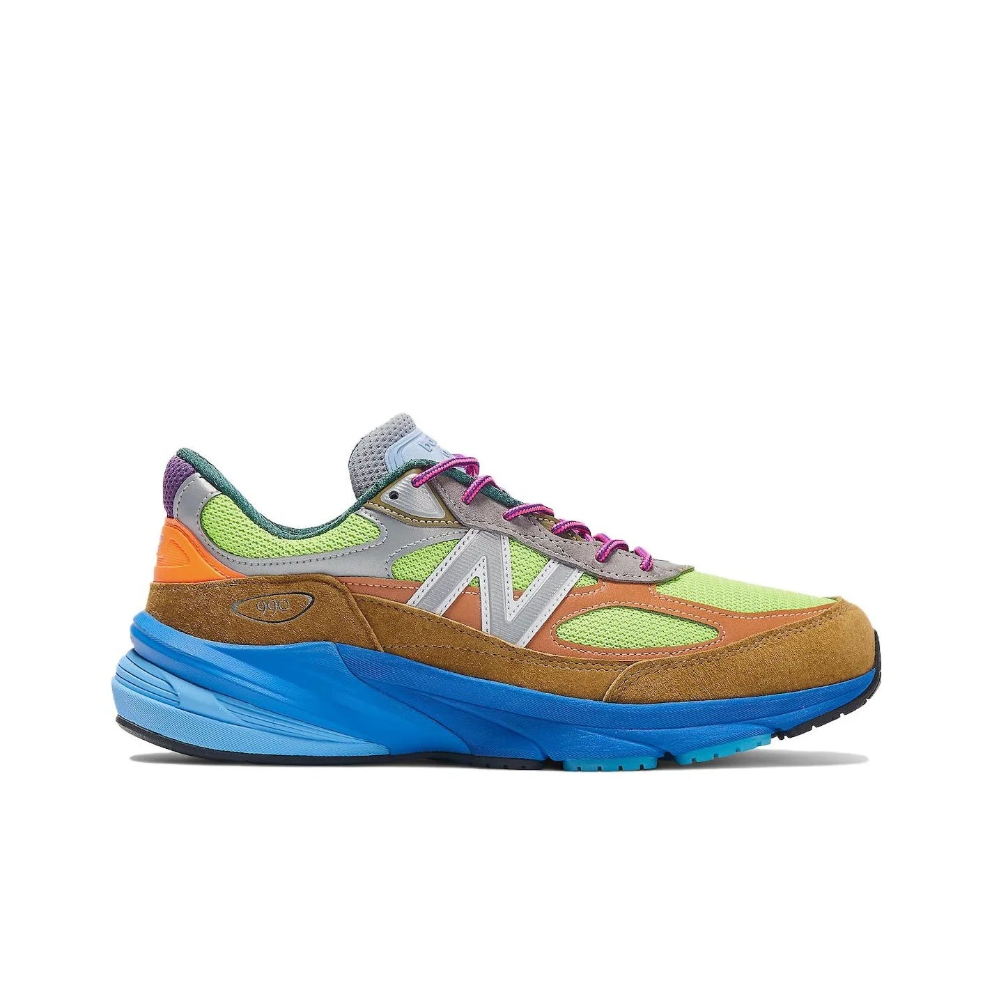 New Balance NB 990 V6 Chaussures de course unisexes basses marron/vert fluo