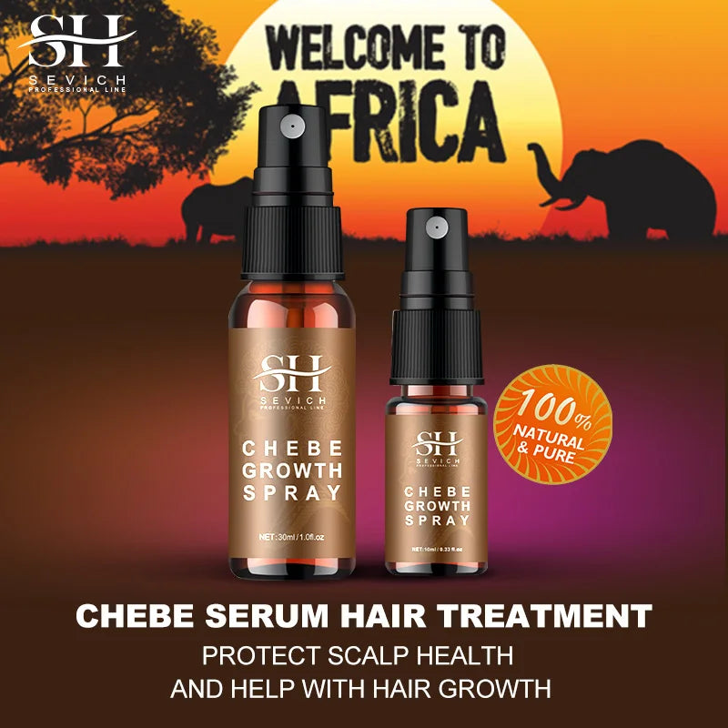 Huile de pulvérisation de Chebe africaine, 10ml, pour une réparation rapide de la croissance des cheveux, résultat Visible endommagé, arrêter de la casse, favorise la croissance des cheveux, pour femmes et hommes