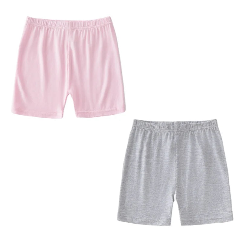 Leggings d'été pour enfants, 2 pièces, shorts de sécurité en coton pour filles, shorts de plage de couleur unie, adaptés aux enfants âgés de 2 à 12 ans