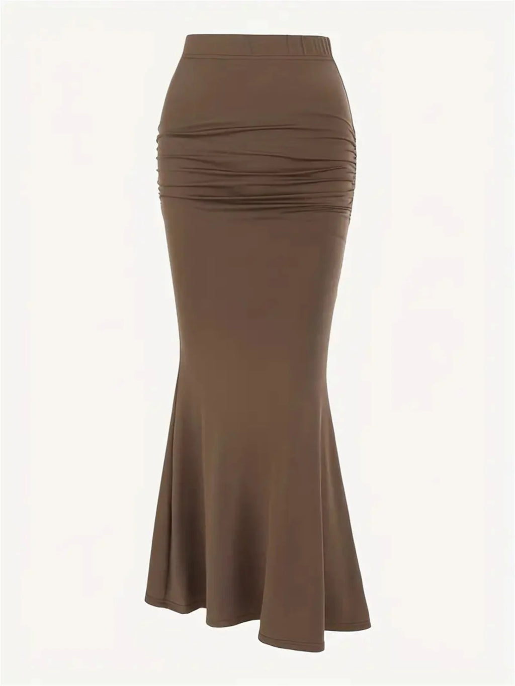 Femmes solide mince queue de poisson jupe printemps été nouveau en mode élégante taille haute plis jupes dame casual rue robe courte Sexy