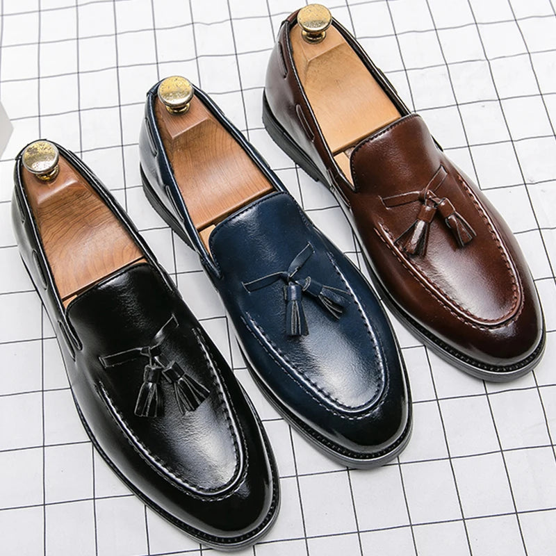 Chaussures habillées pour hommes de haute qualité, mocassins en cuir à enfiler, chaussures décontractées et professionnelles pour hommes, brogues plates, mocassins en cuir pour homme