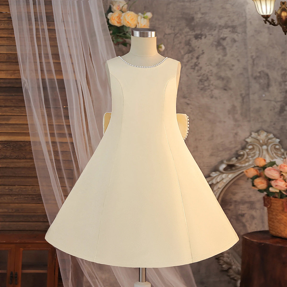 Robe de soirée de baptême pour filles, tenue de princesse élégante avec nœud, pour demoiselles d'honneur, de mariage, de Gala, d'anniversaire, de remise de diplôme