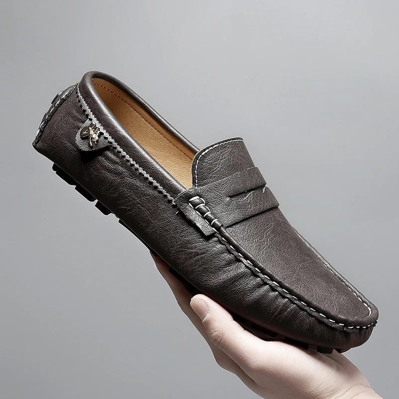 Chaussures italiennes formelles pour hommes, mocassins en cuir faits à la main, chaussures plates à enfiler, chaussures de conduite, chaussures décontractées de luxe confortables pour hommes