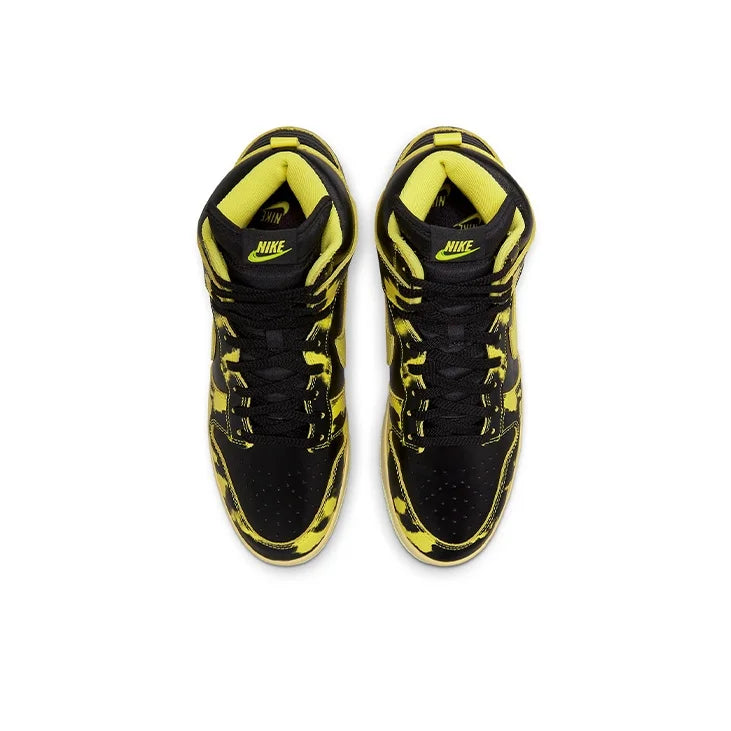 Nike Dunk High 1985 Chaussures de skateboard unisexe à tige haute Jaune/Noir
