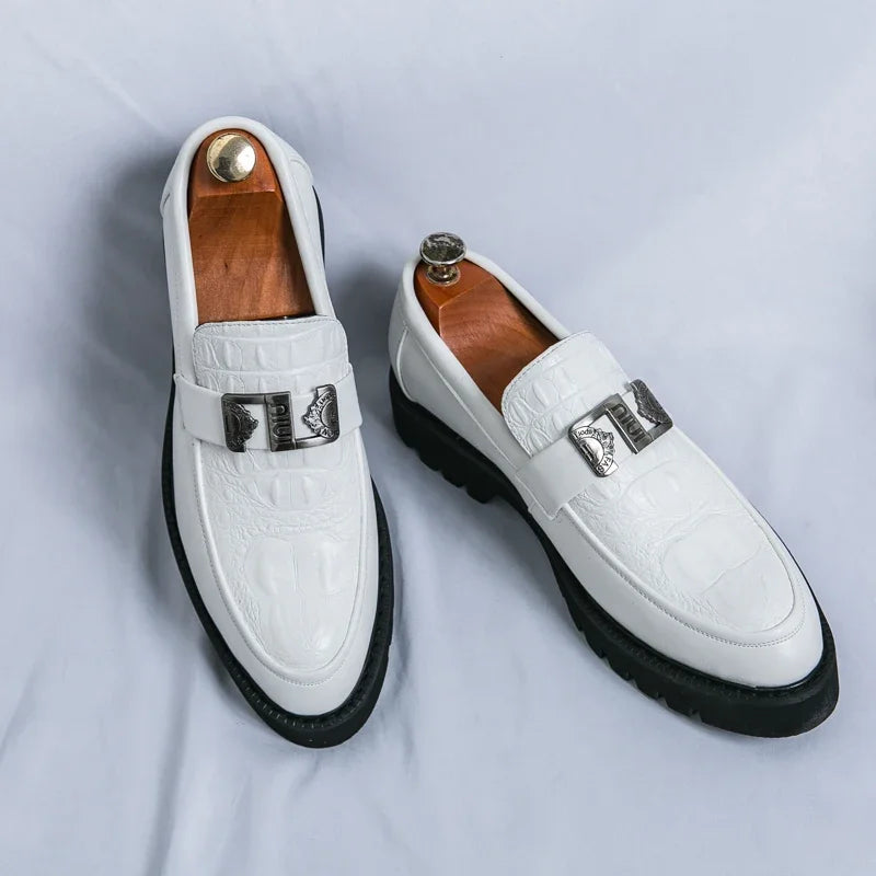 Hommes mocassins fête affaires à semelles épaisses hommes chaussures en cuir robe plate-forme chaussures confortable mode nouvelles chaussures décontractées pour hommes