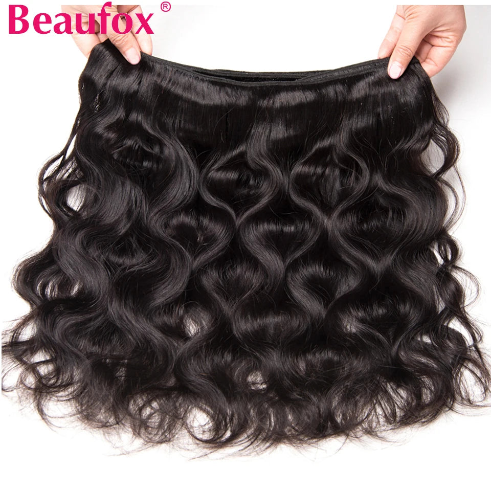 Beaufox corps vague paquets cheveux brésiliens armure paquets 1/3/4 pièces paquets de cheveux humains naturel/noir de jais 8-30 "Remy Extensions de cheveux