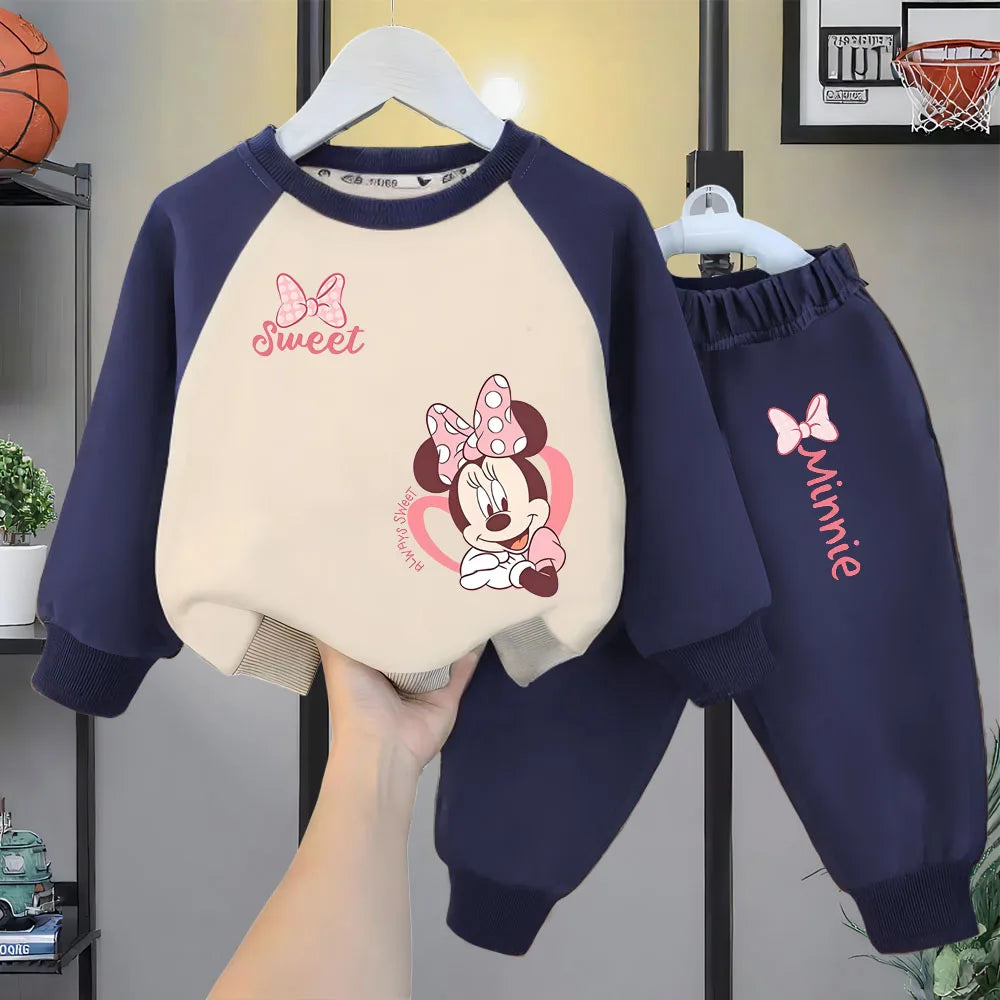 Printemps/automne bébé filles sweat-shirt décontracté ensembles enfants col rond épissé sweat à capuche et manches longues et pantalon 2 pièces enfants ensemble de pantalons de survêtement