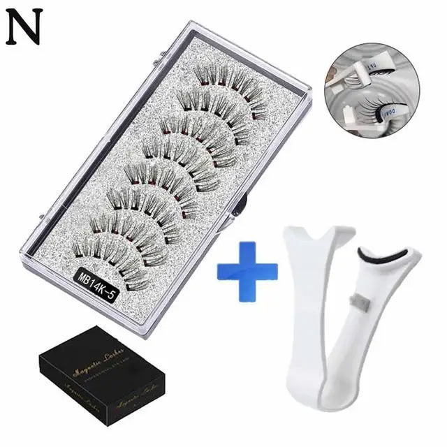 Cils magnétiques naturels 3D, avec 5 cils magnétiques, boîte d'expédition, faux cadeau fait à la main, Support réutilisable, goutte Magne T6N2