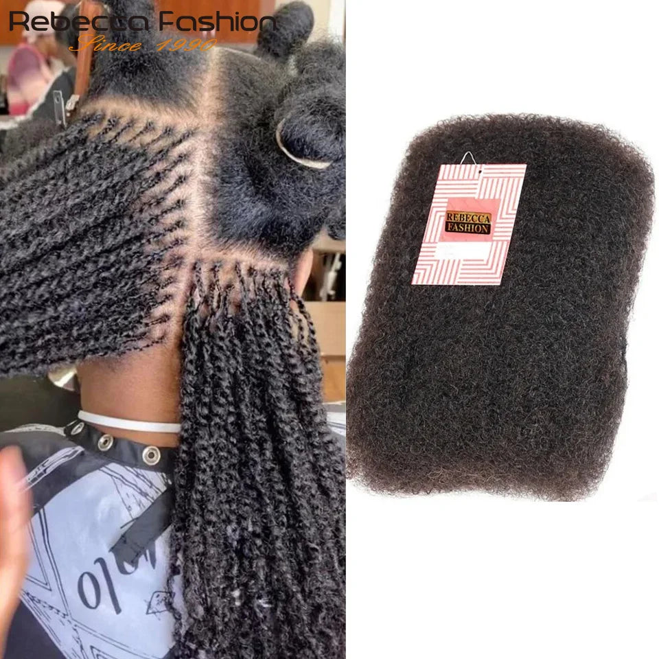 Cheveux humains bouclés afro en vrac pour tressage QVR Remy, sans fixation, doux et légers, parfaits pour les tresses et les torsades