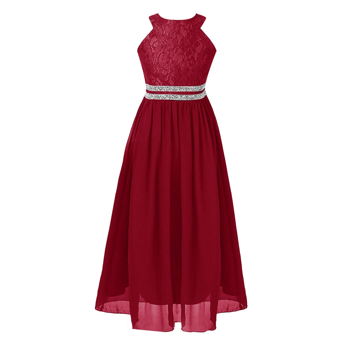 Iiniim-Robe brillante en dentelle florale à paillettes pour adolescentes, robe d'été formelle pour mariage et fête d'anniversaire