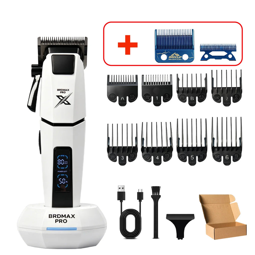 Tondeuse à cheveux professionnelle BRDMAX PRO DRM105, moteur silencieux 8000 tr/min, tondeuse à cheveux pour hommes, machine de coupe de cheveux électrique pour salon