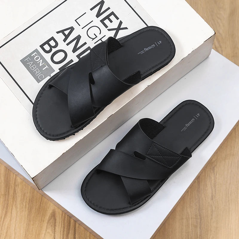 Sandales pour hommes 2026, nouvelle collection été, style coréen, sport et loisirs, légères et confortables, semelle plate, grandes tailles 46