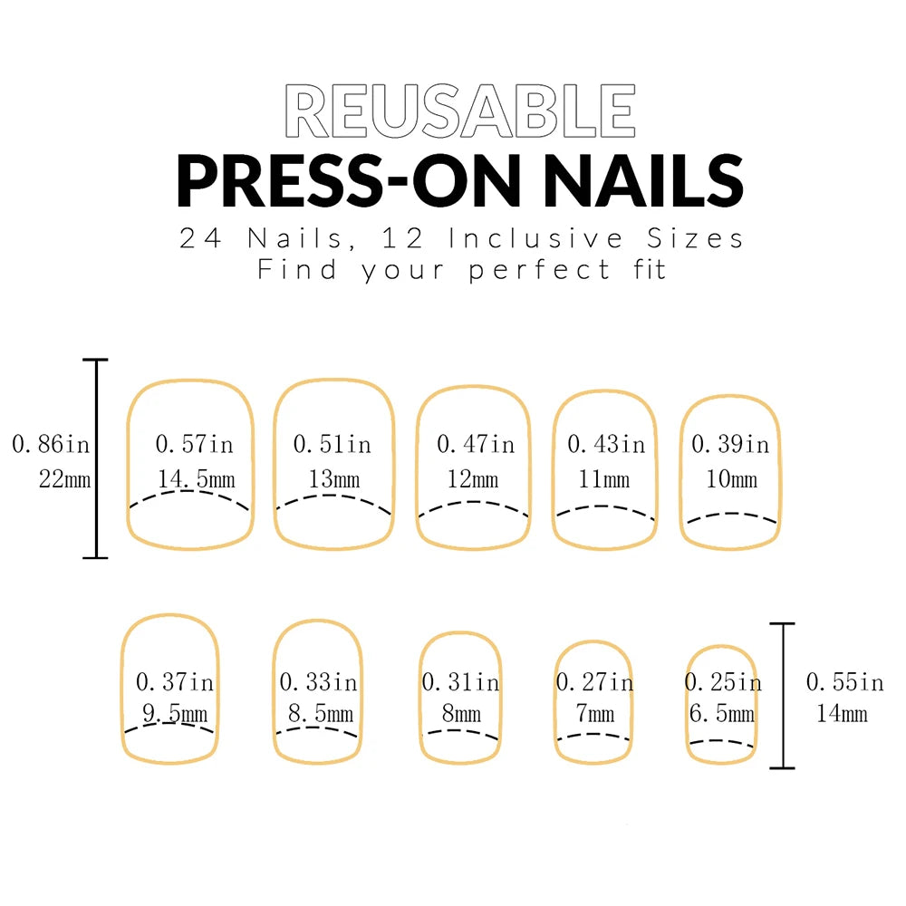 ARTAUG 24 pièces presse sur ongles moyen blanc carré presse sur ongles doux presse sur ongles coréen presse sur les ongles