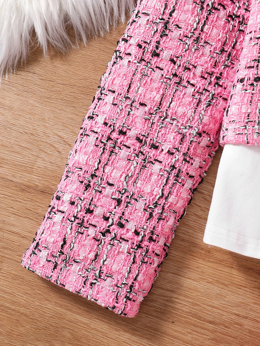 Robe mignonne à la mode pour filles, 3 ensembles de haut à carreaux rose + jupe + chemise blanche à manches longues, nouvelle collection printemps et automne