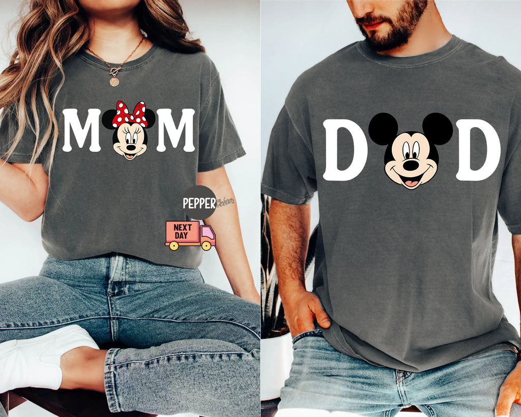 T-shirt de voyage pour couple de famille Disney, T-shirt Minnie Oncle Tante, T-shirt Grand-père Grand-mère