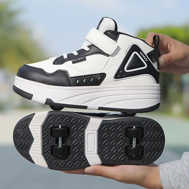 Chaussures de patins à roulettes pour enfants, baskets d'automne à 4 roues, mode sport décontractée, jouet, cadeau d'anniversaire, jeux pour garçons et filles