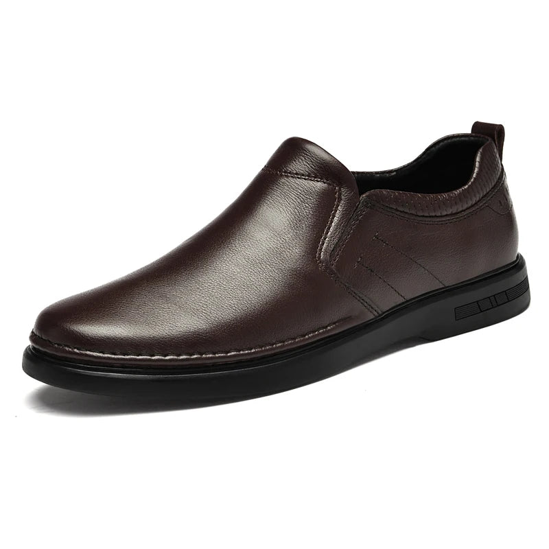Chaussures décontractées en cuir véritable pour hommes, mocassins à enfiler, chaussures de conduite confortables, semelle souple, extérieur, printemps, été