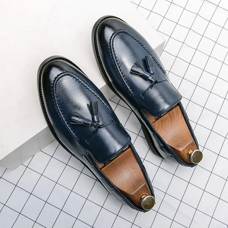 Chaussures habillées pour hommes de haute qualité, mocassins en cuir à enfiler, chaussures décontractées et professionnelles pour hommes, brogues plates, mocassins en cuir pour homme