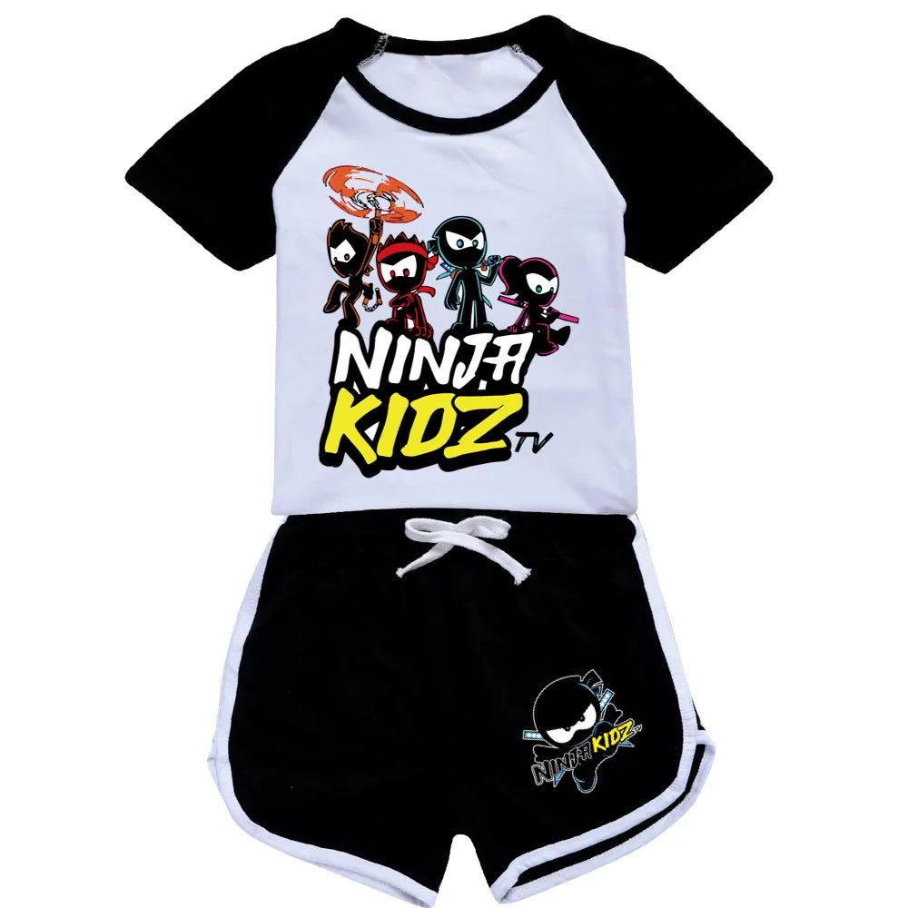 Ninja Kidz enfants vêtements coton Sport survêtements T-shirts sweat costume dessin animé motif ensemble adolescent bébé garçons filles vêtements